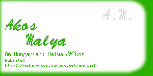 akos malya business card